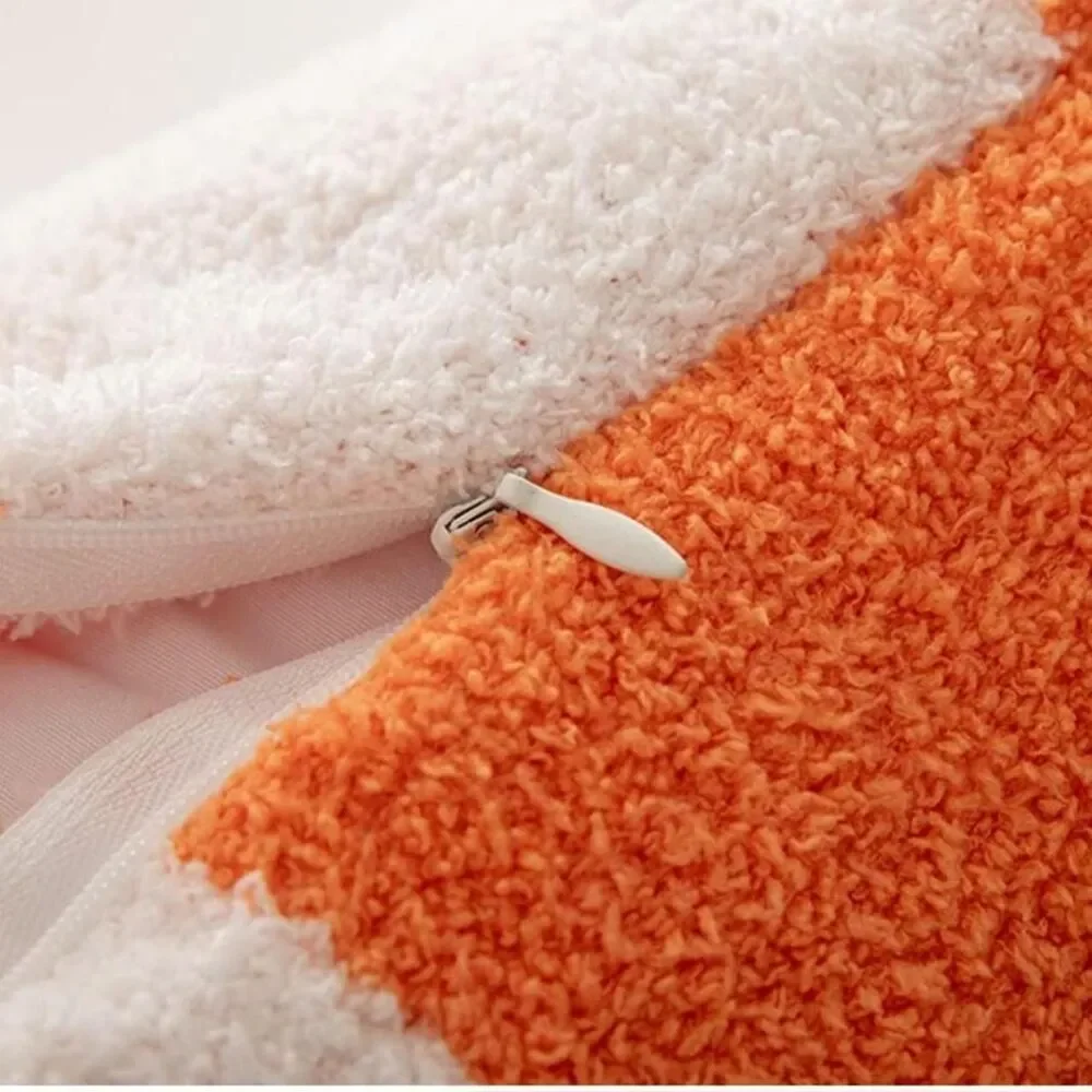2 orange and white checkered throw pillow covers 18x18